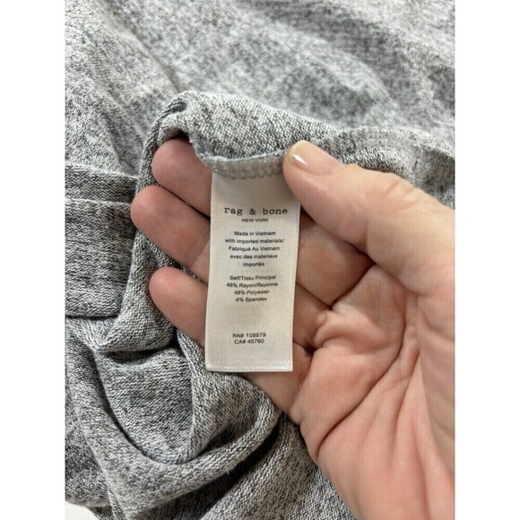 Rag & Bone Theo Long Sleeve Tee Small Grey Marled - Picture 8 of 10